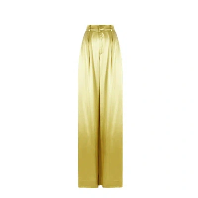 Collina Strada Fluid Satin Trousers In Green