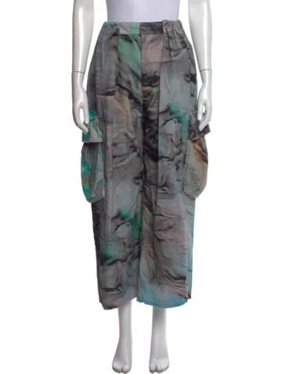 Pre-owned Collina Strada Patterned Wide Leg Pants In Multicolor