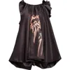 Collina Strada Pillow Satin Bubble Hem Minidress In Black