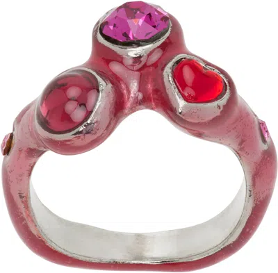 Collina Strada Pink Florence Ring In Hot Metallic Pink