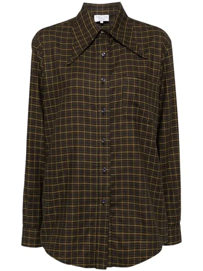 Collina Strada Kariertes Hemd Aus Flanell In Braun
