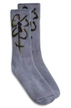 Collina Strada Print Organic Cotton Blend Crew Socks In Blue