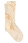 Collina Strada Print Organic Cotton Blend Crew Socks In Ginger Stardust