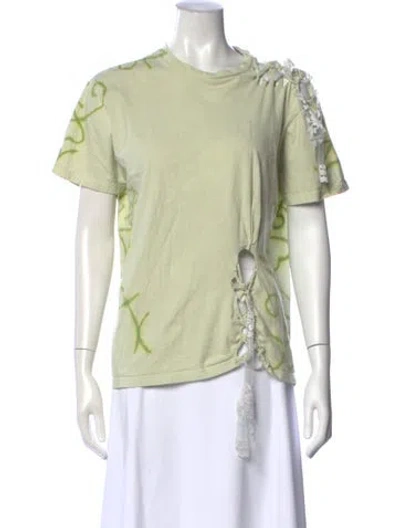 Pre-owned Collina Strada Printed Crew Neck T-shirt In Green