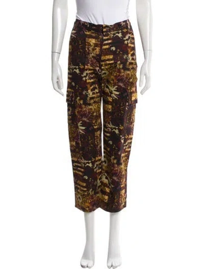 Pre-owned Collina Strada Printed Straight Leg Pants In Multi