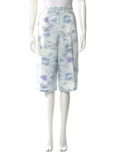 Pre-owned Collina Strada Printed Wide Leg Pants In Blue