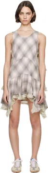 Collina Strada Purple & Off-white Phlox Minidress