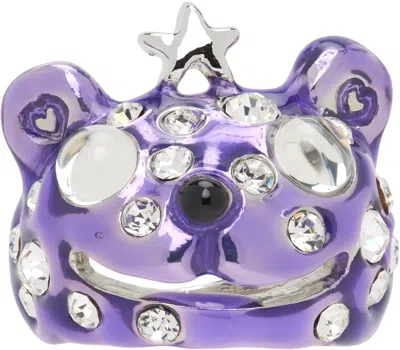Collina Strada Purple Princess Bear Ring In Purple Freckles