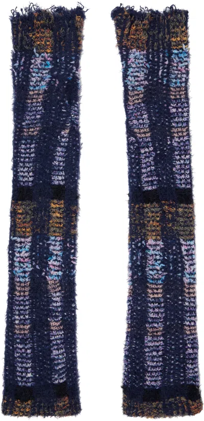 Collina Strada Purple Vitelli Arm Warmers In Vitelli Purple Plaid