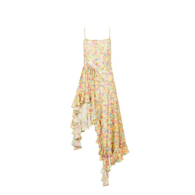 Collina Strada Florist Asymmetric Dress In Multicolour