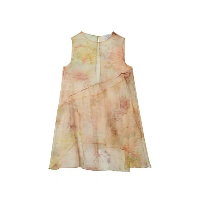 Collina Strada Silk Organza Mini Dress In Multi