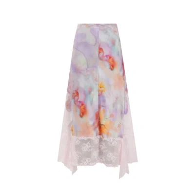 Collina Strada Satin Midi Skirt In Multi