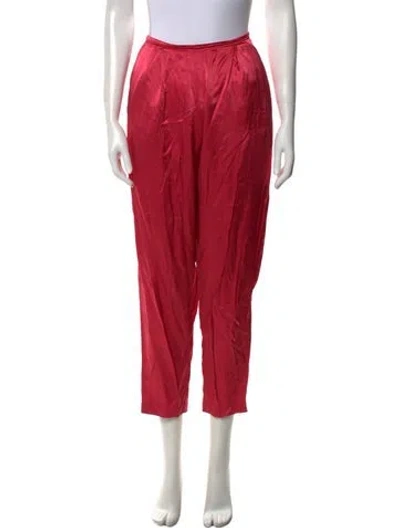 Pre-owned Collina Strada Satin Straight Leg Pants In Red