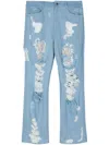 Collina Strada Sequin-detail Distressed Jeans In Blue