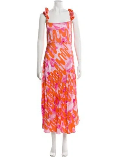 Pre-owned Collina Strada Silk Long Dress In Pink
