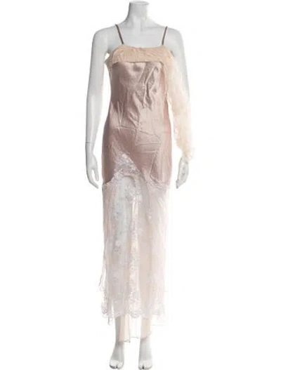 Pre-owned Collina Strada Silk Long Dress In Pink