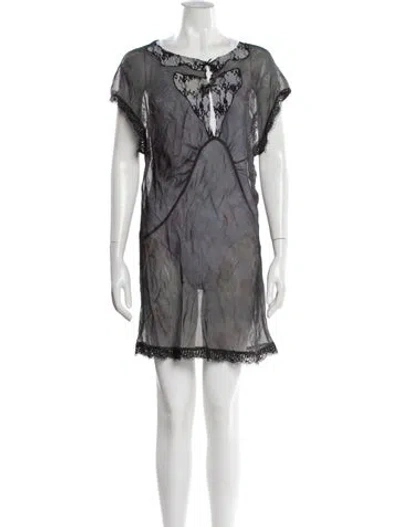 Pre-owned Collina Strada Silk Mini Dress In Gray