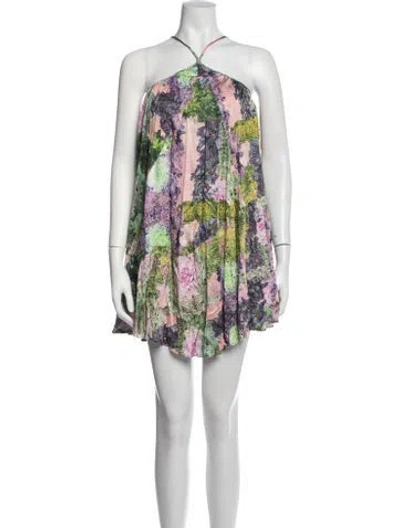 Pre-owned Collina Strada Silk Mini Dress In Pink