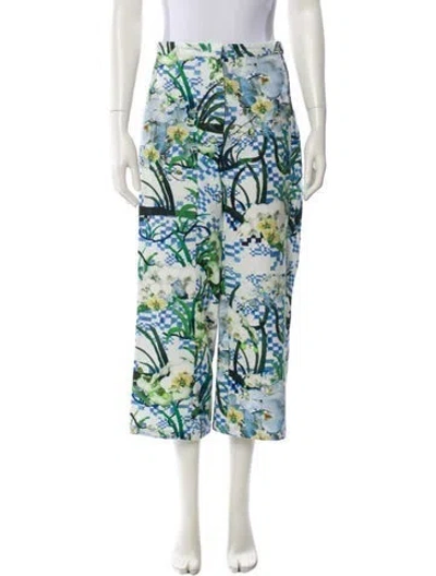 Pre-owned Collina Strada Silk Wide Leg Pants In Blue
