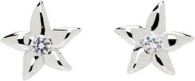 Collina Strada Silver Mega Starlink Earrings In Crystal Clear