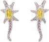 Collina Strada Silver Star Trail Earrings In Pink Lemonade