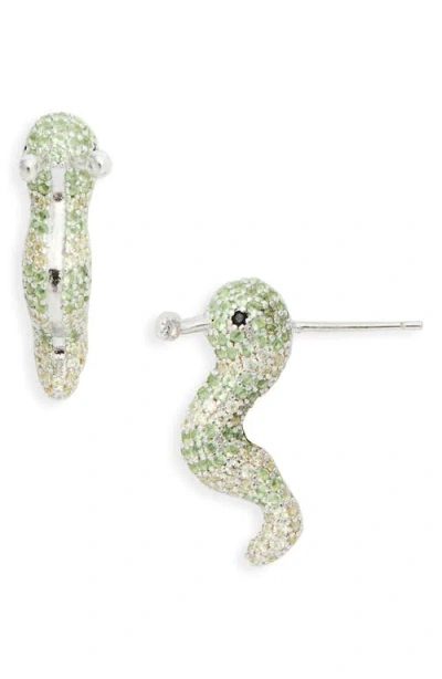Collina Strada Slug Stud Earrings In Green