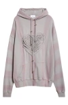 Collina Strada Soft Heart Oversize Fleece Hoodie In Gray