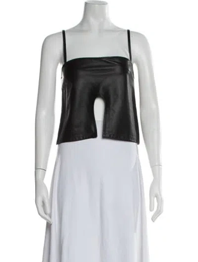 Pre-owned Collina Strada Square Neckline Sleeveless Crop Top In Purple