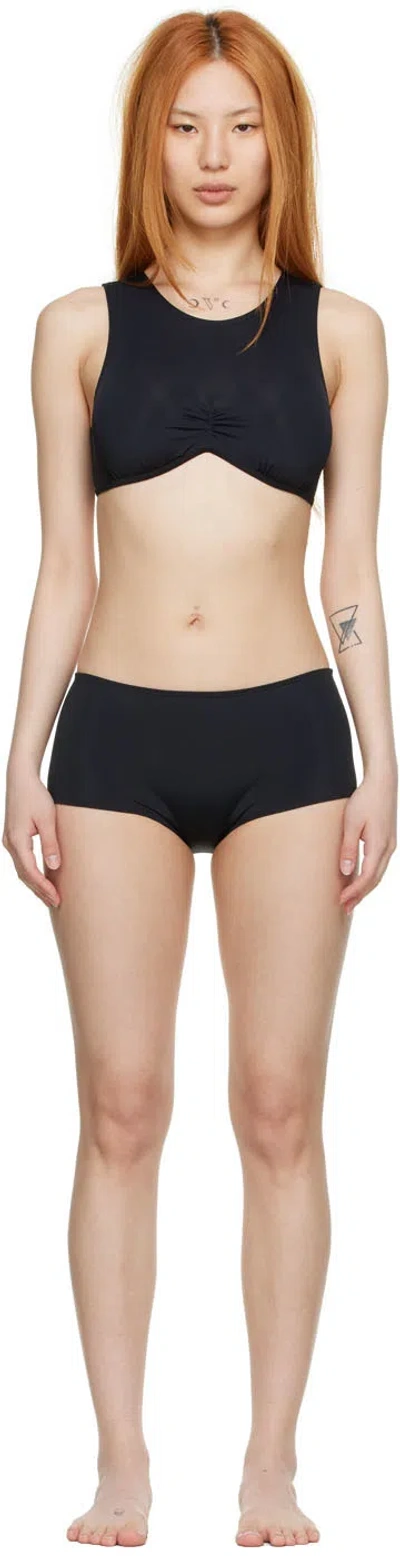 Collina Strada Ssense Exclusive Black Recycled Nylon Bikini