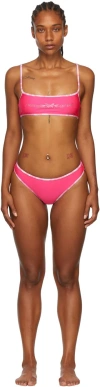 Collina Strada Ssense Exclusive Pink Recycled Polyester Bikini In Hot Pink
