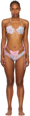 Collina Strada Ssense Exclusive Purple Recycled Nylon Bikini In Star Fish