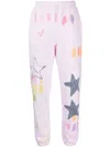 Collina Strada Star-print Cotton Track Pants In Pink