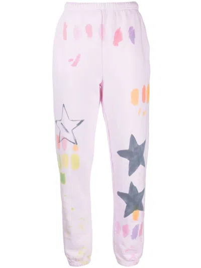 Collina Strada Star-print Cotton Track Trousers In Pink