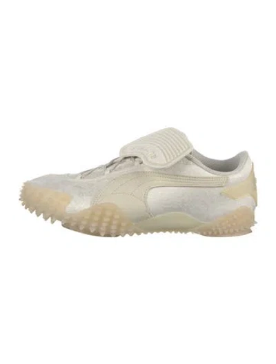 Pre-owned Collina Strada Suede Floral Print Sneakers In Neutrals/white
