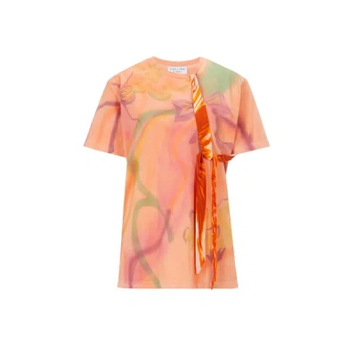 Collina Strada Orange Organic Cotton T-shirt In Orange Meadowland