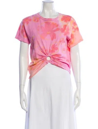 Pre-owned Collina Strada Tie-dye Print Crew Neck Crop Top In Multi