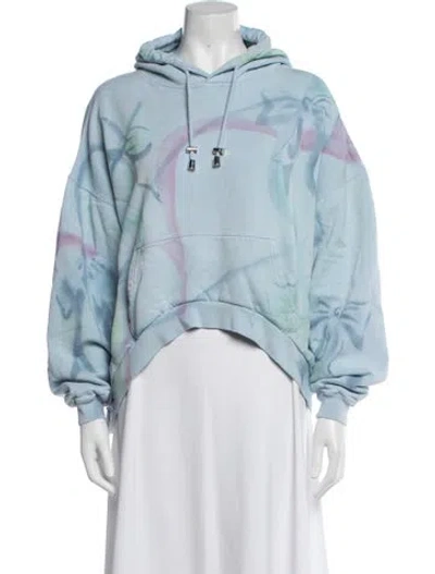 Pre-owned Collina Strada Tie-dye Print Crew Neck Hoodie In Blue