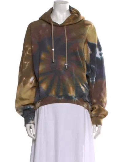 Pre-owned Collina Strada Tie-dye Print Crew Neck Hoodie In Brown