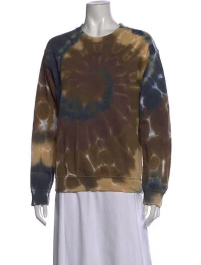 Pre-owned Collina Strada Tie-dye Print Crew Neck Sweater In Brown