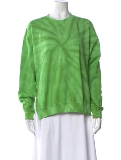 Pre-owned Collina Strada Tie-dye Print Crew Neck Sweater In Green