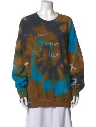 Pre-owned Collina Strada Tie-dye Print Crew Neck Sweater In Multicolor