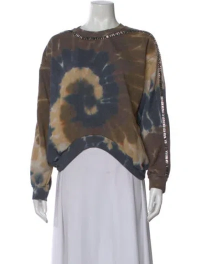 Pre-owned Collina Strada Tie-dye Print Crew Neck Sweatshirt In Blue