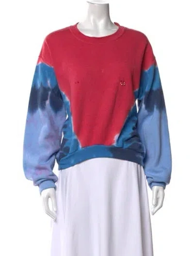 Pre-owned Collina Strada Tie-dye Print Crew Neck Sweatshirt In Multi