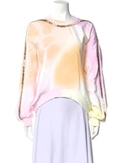 Pre-owned Collina Strada Tie-dye Print Crew Neck Sweatshirt In Orange