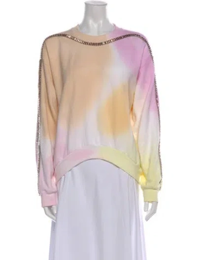 Pre-owned Collina Strada Tie-dye Print Crew Neck Sweatshirt In Pink