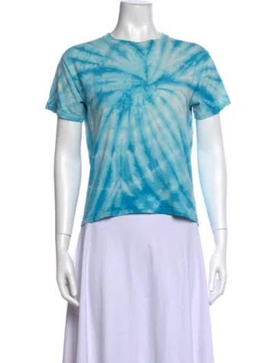 Pre-owned Collina Strada Tie-dye Print Crew Neck T-shirt In Blue