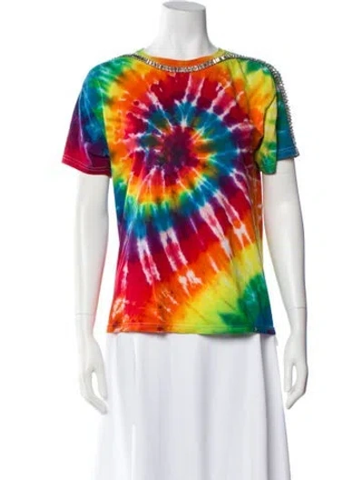 Pre-owned Collina Strada Tie-dye Print Crew Neck T-shirt In Green