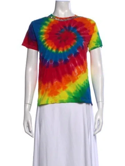 Pre-owned Collina Strada Tie-dye Print Crew Neck T-shirt In Green