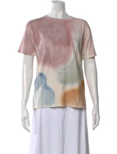 Pre-owned Collina Strada Tie-dye Print Crew Neck T-shirt In Neutral