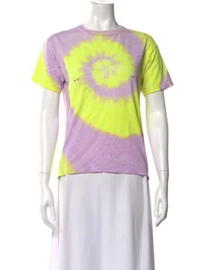 Pre-owned Collina Strada Tie-dye Print Crew Neck T-shirt In Pink/yellow